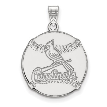 SS/Rh-p Major League Baseball LogoArt St. Louis Cardinals Baseball Pendant