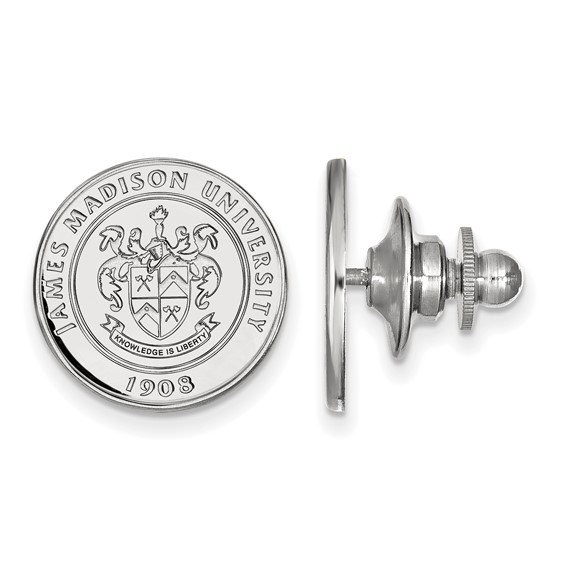 Sterling Silver Rhodium-plated LogoArt James Madison University Crest Lapel  Pin - Quality Gold