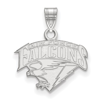 14k White Gold LogoArt United States Air Force Academy Falcons Small Pendant