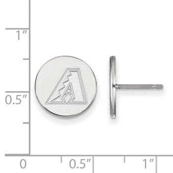 Sterling Silver Rhodium Plated Major League Baseball LogoArt Arizona Diamondbacks Disc Earrings — alternate view