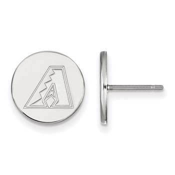Sterling Silver Rhodium Plated Major League Baseball LogoArt Arizona Diamondbacks Disc Earrings