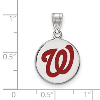 SS/Rh-p Major League Baseball LogoArt Washington Nationals Enamel Pendant — alternate view