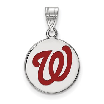 SS/Rh-p Major League Baseball LogoArt Washington Nationals Enamel Pendant