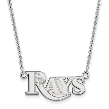 SS/Rh-p Major League Baseball LogoArt Tampa Bay Rays Pendant Necklace