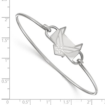 Sterling Silver Rhodium-plated LogoArt U.S. Air Force Small Center 7 inch Wire Bangle — alternate view
