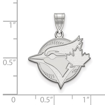 10k White Gold Major League Baseball LogoArt Toronto Blue Jays Bird and Leaf Pendant — alternate view