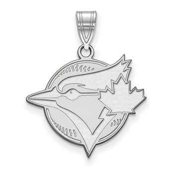 10k White Gold Major League Baseball LogoArt Toronto Blue Jays Bird and Leaf Pendant