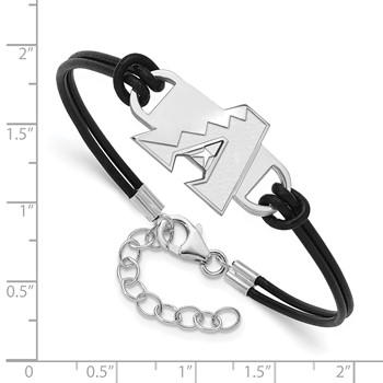 Sterling Silver Rhodium Plated Major League Baseball LogoArt Arizona Diamondbacks Bracelet — alternate view