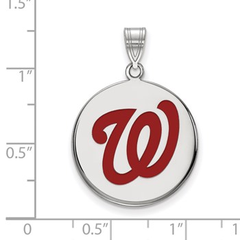 SS/Rh-p Major League Baseball LogoArt Washington Nationals Enamel Pendant — alternate view