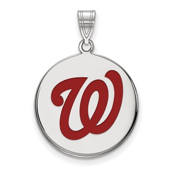 SS/Rh-p Major League Baseball LogoArt Washington Nationals Enamel Pendant