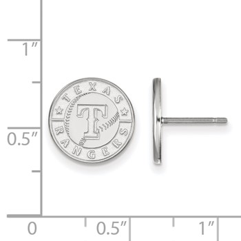 SS/Rh-p Major League Baseball LogoArt Texas Rangers Small Disc Earrings — alternate view