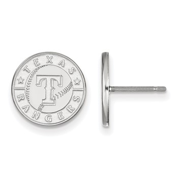 SS/Rh-p Major League Baseball LogoArt Texas Rangers Small Disc Earrings