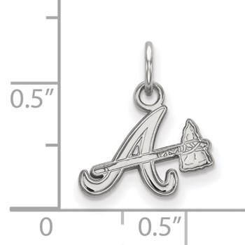 10k White Gold Major League Baseball LogoArt Atlanta Braves Extra Small Pendant — alternate view