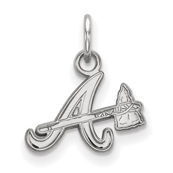 10k White Gold Major League Baseball LogoArt Atlanta Braves Extra Small Pendant