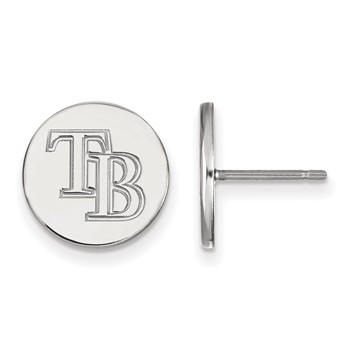 SS/Rh-p Major League Baseball LogoArt Tampa Bay Rays Small Disc Earrings