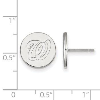 SS/Rh-p Major League Baseball LogoArt Washington Nationals Disc Earrings — alternate view