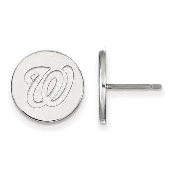 SS/Rh-p Major League Baseball LogoArt Washington Nationals Disc Earrings