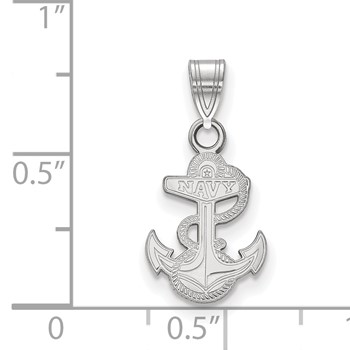 14k White Gold LogoArt US Naval Academy Anchor Small Pendant — alternate view