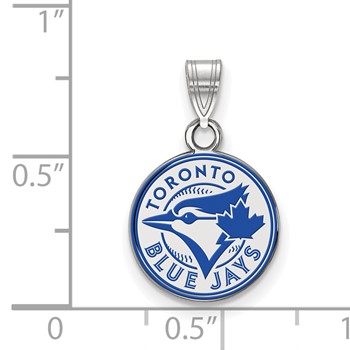 SS/Rh-p Major League Baseball LogoArt Toronto Blue Jays Enamel Disc Pendant — alternate view