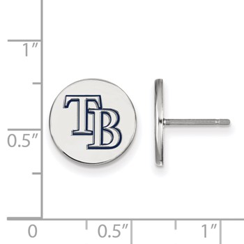 SS/Rh-p Major League Baseball LogoArt Tampa Bay Rays Enamel Disc Earrings — alternate view