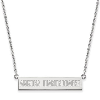 Sterling Silver Rhodium Plated Major League Baseball LogoArt Arizona Diamondbacks Bar Necklace