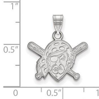10k White Gold Major League Baseball LogoArt Pittsburgh Pirates Buccaneer Small Pendant — alternate view