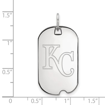 Sterling Silver Rhodium Plated Major League Baseball LogoArt Kansas City Royals Dog Tag — alternate view