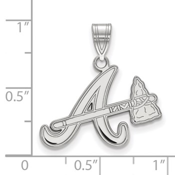 14k White Gold Major League Baseball LogoArt Atlanta Braves A w/Tomahawk Pendant — alternate view