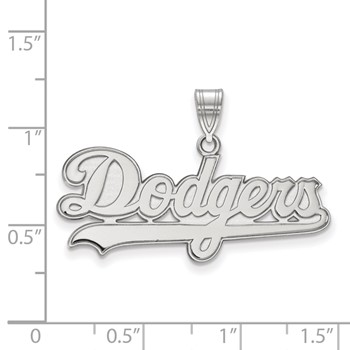 10k White Gold Major League Baseball LogoArt Los Angeles Dodgers Script Large Pendant — alternate view