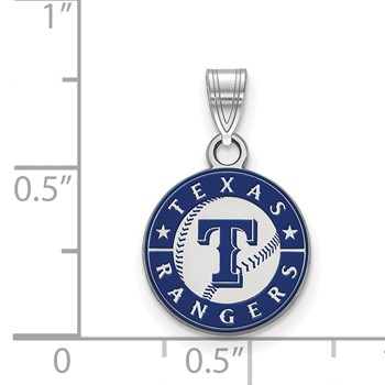 SS/Rh-p Major League Baseball LogoArt Texas Rangers Small Enamel Pendant — alternate view