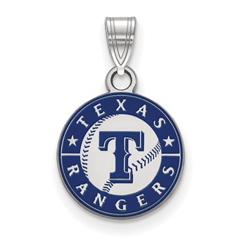 SS/Rh-p Major League Baseball LogoArt Texas Rangers Small Enamel Pendant