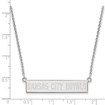 Sterling Silver Rhodium Plated Major League Baseball LogoArt Kansas City Royals Bar Necklace — alternate view