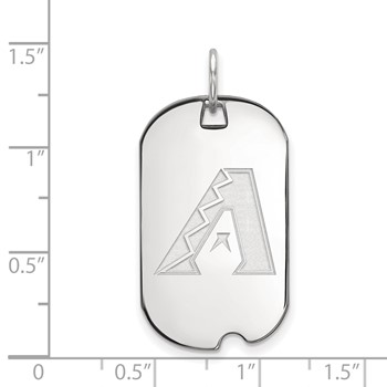 Sterling Silver Rhodium Plated Major League Baseball LogoArt Arizona Diamondbacks Small Dog Tag — alternate view