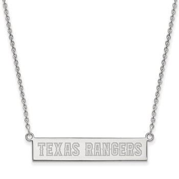 SS/Rh-p Major League Baseball LogoArt Texas Rangers Bar Necklace
