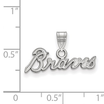 10k White Gold Major League Baseball LogoArt Atlanta Braves Script Small Pendant — alternate view