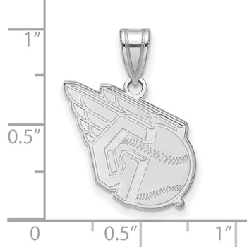 10k White Gold Major League Baseball LogoArt Cleveland Guardians Logo Medium Pendant — alternate view
