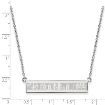 SS/Rh-p Major League Baseball LogoArt Washington Nationals Bar Necklace — alternate view