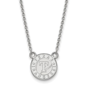 SS/Rh-p Major League Baseball LogoArt Texas Rangers Pendant Necklace