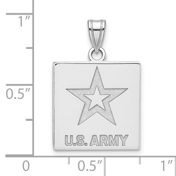 Sterling Silver Small United States Army Logo Pendant — alternate view