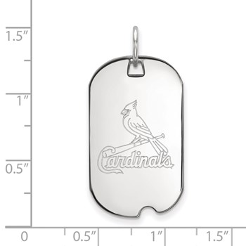14k White Gold Major League Baseball LogoArt St. Louis Cardinals Small Dog Tag Pendant — alternate view