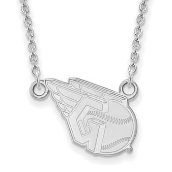 14kw Major League Baseball LogoArt Cleveland Guardians Logo Small Pendant with Necklace