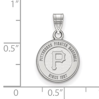 14k White Gold Major League Baseball LogoArt Pittsburgh Pirates Baseball 1887 Small Pendant — alternate view