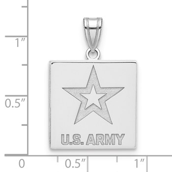 Sterling Silver Medium United States Army Logo Pendant — alternate view