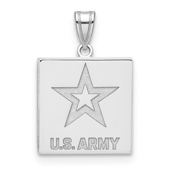 Sterling Silver Medium United States Army Logo Pendant