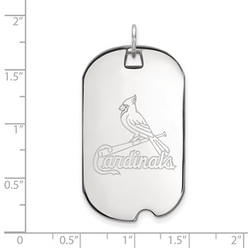 10k White Gold Major League Baseball LogoArt St. Louis Cardinals Large Dog Tag Pendant — alternate view