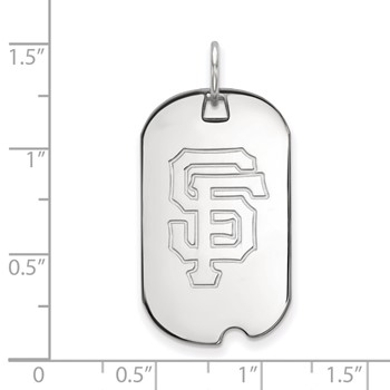 10k White Gold Major League Baseball LogoArt San Francisco Giants S-F Small Dog Tag Pendant — alternate view