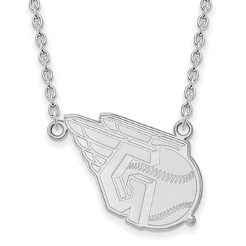 14kw Major League Baseball LogoArt Cleveland Guardians Logo Large Pendant w/Necklace