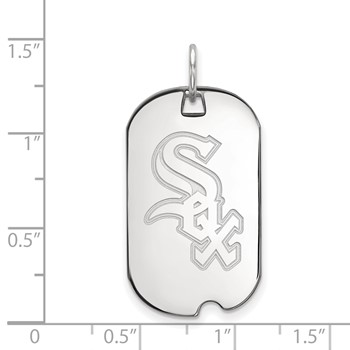 Sterling Silver Rhodium Plated Major League Baseball LogoArt Chicago White Sox Dog Tag — alternate view