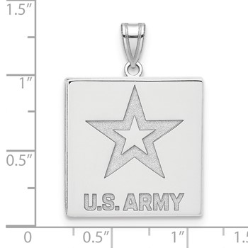 Sterling Silver Large United States Army Logo Pendant — alternate view
