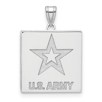 Sterling Silver Large United States Army Logo Pendant